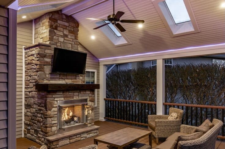 Stunning Covered Deck with Outdoor Fireplace | Garnet Valley, PA